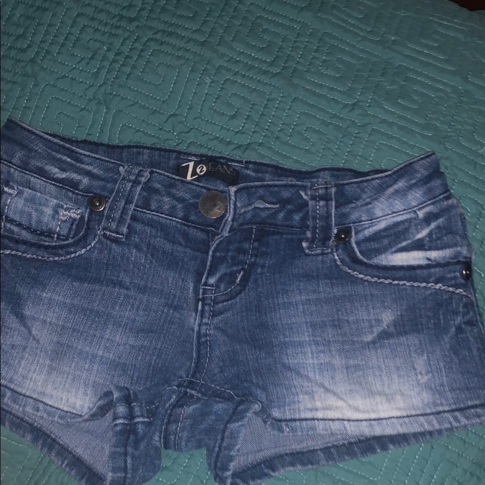 Z Supply Blue Jean Shorts Distressed Casual